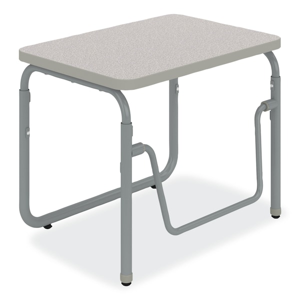 AlphaBetter 2.0 Height-Adjust Student Desk W/Pendulum Bar, 27.75 X 19.75 X 22 To 30, Pebble Gray